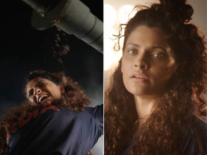 Saiyami Kher became Tara Singh recreate handpump scene of sunny deol gadar promote ghoomer Saiyami Kher बनीं 'तारा सिंह', एक हाथ से उखाड़ डाला हैंडपंप, बोलीं- 'लड़कियां भी हिंदुस्तान को जीता सकती हैं'