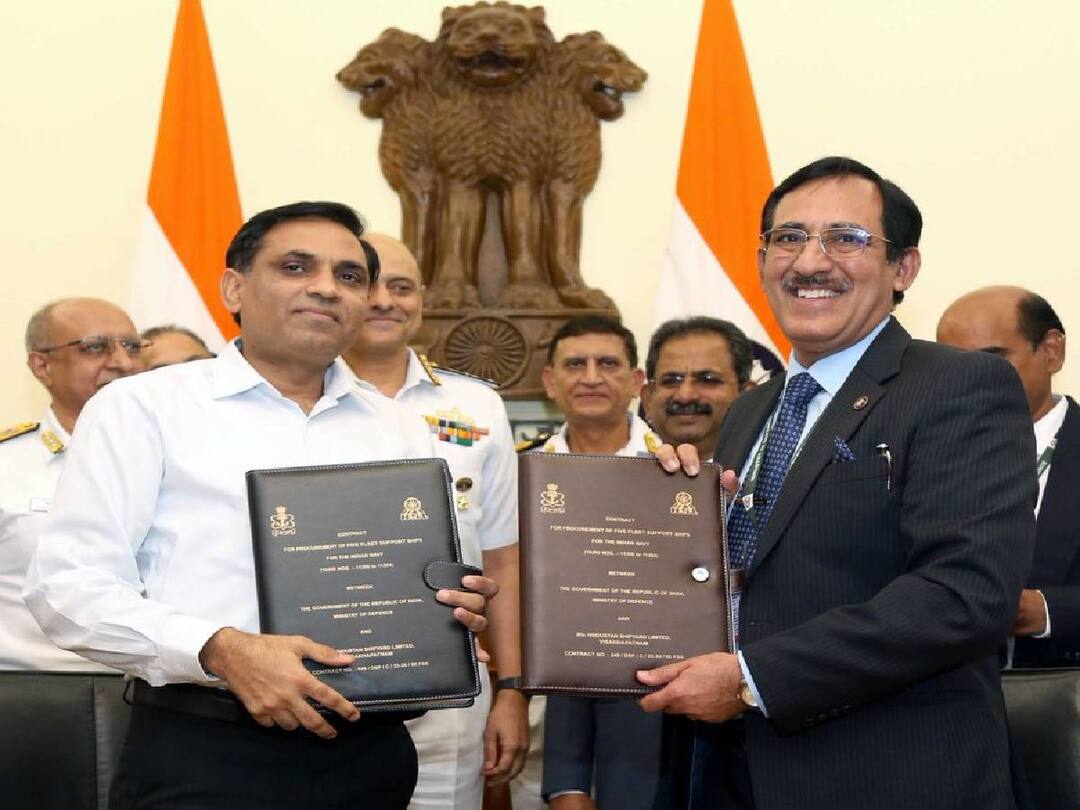 Indian Navy: இந்திய கப்பற்படைக்கு வலுசேர்க்கும் 5 ஆதரவுக் கப்பல்கள்.. ஒப்பந்தமிட்ட பாதுகாப்பு துறை அமைச்சகம்..