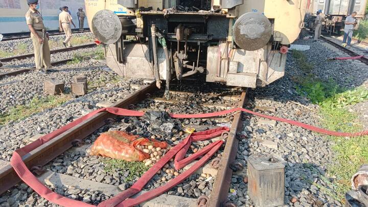 The fire tenders rushed to the spot and put out the fire after a 1.30-hour battle. (Credit: ABP Nadu)