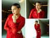 Neha Dhupia Glams Up In A Bright Red Outfit