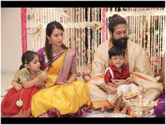 Yash Celebrates Varamahalakshmi Puja With Wife Radhika Pandit & Their Kids; See Pics
