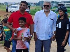 Ajith kumar Cycling Photos : 'புது இடம் புது மேகம் தேடி போவோமே ..' குழந்தைகளுடன் சைக்கிளிங் செய்த ஏ.கே!