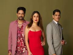 Kareena Kapoor Dons A Red Corset Dress; Poses Alongside Vijay Varma And Jaideep Ahlawat