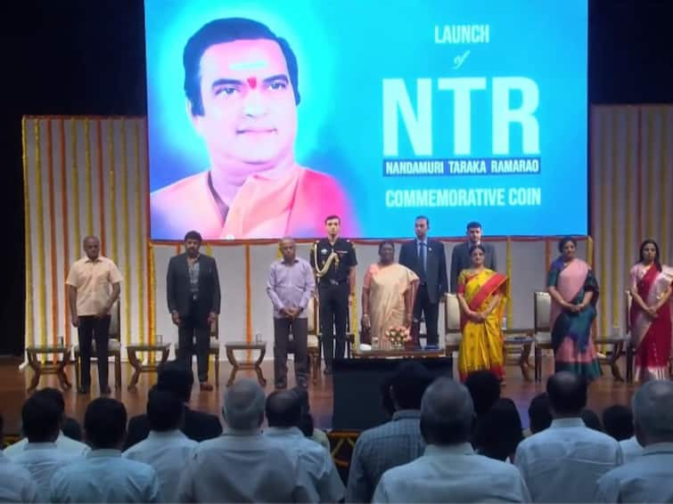 100 rupee NTR coin released by President Draupadi Murmu ఎన్టీఆర్‌కు మరో అరుదైన గౌరవం- శకపురుషుడి పేరుతో రూ.100 నాణెం విడుదల