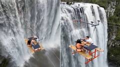 Viral Video: ਕਪਲ ਨੇ ਅਜਿਹੀ ਖ਼ਤਰਨਾਕ ਜਗ੍ਹਾ 'ਤੇ ਬੈਠ ਕੇ ਖਾਧਾ ਖਾਣਾ, ਦੇਖ ਕੇ ਦੰਗ ਰਹਿ ਗਏ ਲੋਕ