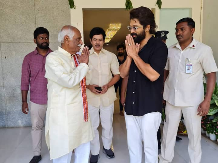 జాతీయ ఉత్తమ నటుడిగా అవార్డు అందుకున్న అల్లు అర్జున్‌ను హర్యానా గవర్నర్ బండారు దత్తాత్రేయ సన్మానించారు.