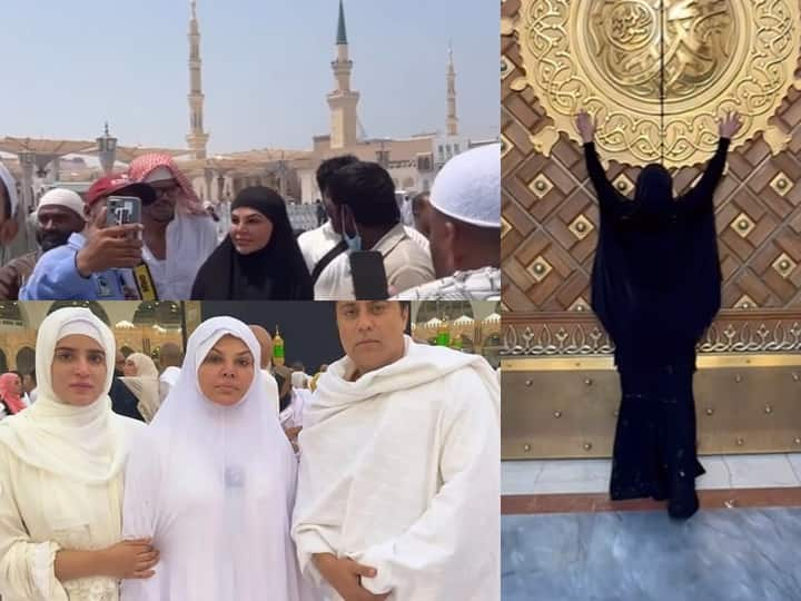 Rakhi Sawant At Makkah Masjid al Haram: आदिल दुर्रानी संग कॉन्ट्रोवर्सी के बीच राखी सावंत मदीना के लिए रवाना हुईं. आज राखी सावंत का उमराह भी पूरा हो गया है. ऐसे में राखी सफेद लिबास में नजर आईं.