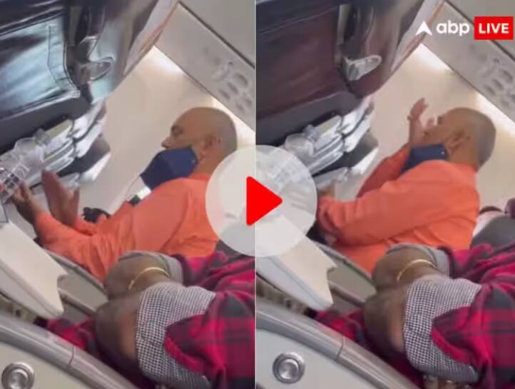 Social Media viral post a man is eating tobacco in flight detail marathi news Viral Post : तलफ आली अन् गड्याने विमानातच तंबाखू मळली; व्हायरल व्हिडीओवर नेटकऱ्यांच्या प्रतिक्रिया