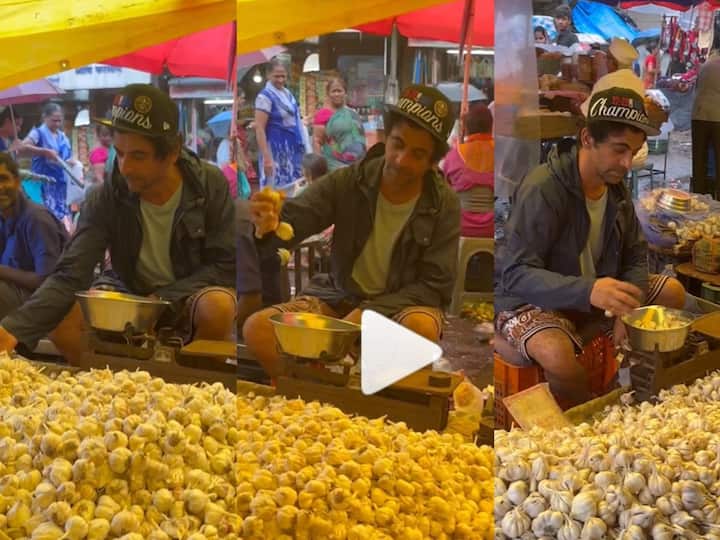 Sunil Grover was seen selling garlic in market video viral Sunil Grover: प्रसिद्ध कॉमेडियन बाजारात विकतोय लसूण; शेअर केला व्हिडीओ, नेटकरी म्हणाले, 'भावा, लसूण विकून...'
