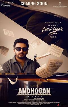 Andhagan Posters : வாழ்த்து போஸ்டர்களிலே படம் காட்டும் அந்தகன் படக்குழு..எப்போதான் படம் வெளியாகும்?