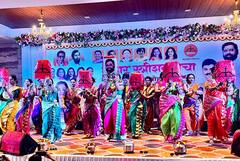 Mangalagaur : घुमु दे घागर घुमु दे!... शिवसेनेची मंगळागौर; शीतल म्हात्रे, कामिनी शेवाळे, वृषाली शिंदेंचा ठेका