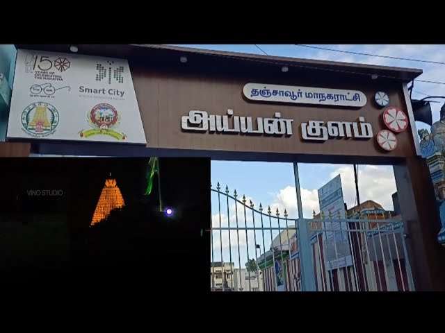 தஞ்சை மேலவீதி அய்யங்குளம் நீரில் படர்ந்துள்ள பாசிகளை அகற்றும் பணிகளை பார்வையிட்டு ஆய்வு செய்த கலெக்டர்