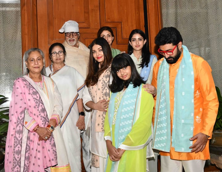 Along with Amitabh and Jaya, Abhishek, Aishwarya Rai, Aaradhya, Shweta, and Navya Naveli Nanda were also spotted.