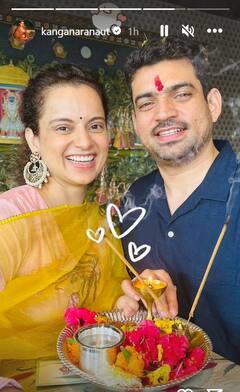 Rakshabandhan 2023: Kangana Ranaut Celebrates Rakhi With Brother Akshat And Sister-In-Law - See Pics