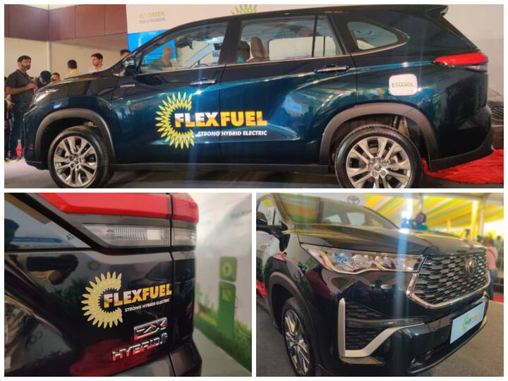 Toyota has showcased the Innova Hycross with a flex fuel powertrain or in other words, it is an Innova Hycross where its 2.0l engine runs on ethanol blended petrol up to 20% or more.