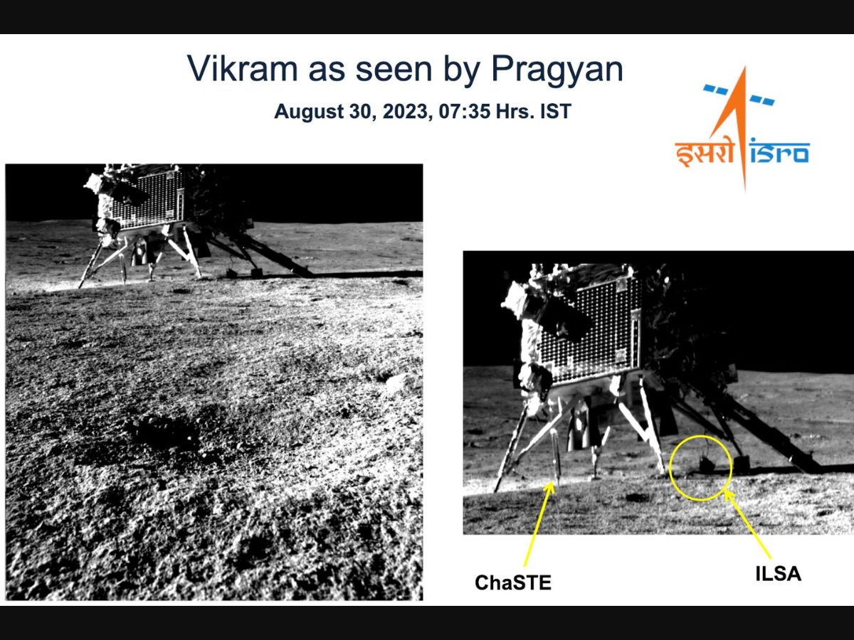 ‘Smile, Please’: Chandrayaan-3’s Pragyan Rover Captures Image Of Vikram Lander On Moon. See PIC