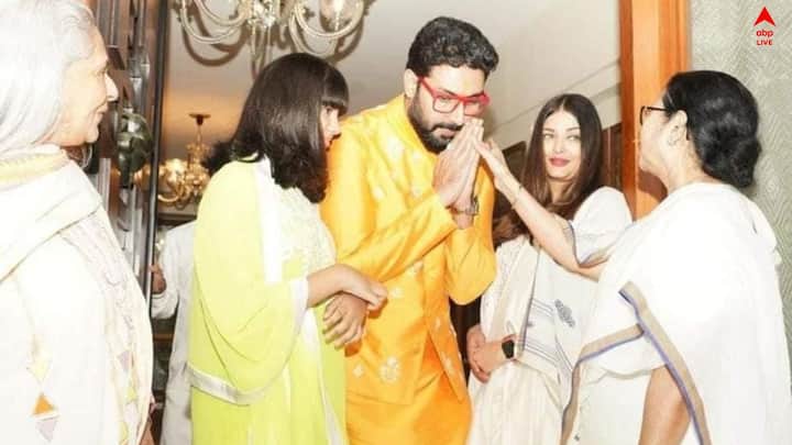 'জলসা'র ফটক পেরিয়ে সোজা ভিতরে ঢুকে যায় তাঁর কনভয়। অমিতাভকে রাখি পরালেন মমতা। (Rakhi Purnima)