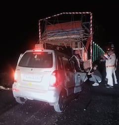 Accident: પાટણમાં સમી-શંખેશ્વર હાઈવે પર આઈસર ટ્રક પાછળ કાર ઘૂસી ગઈ, ત્રણ યુવકોના મોત
