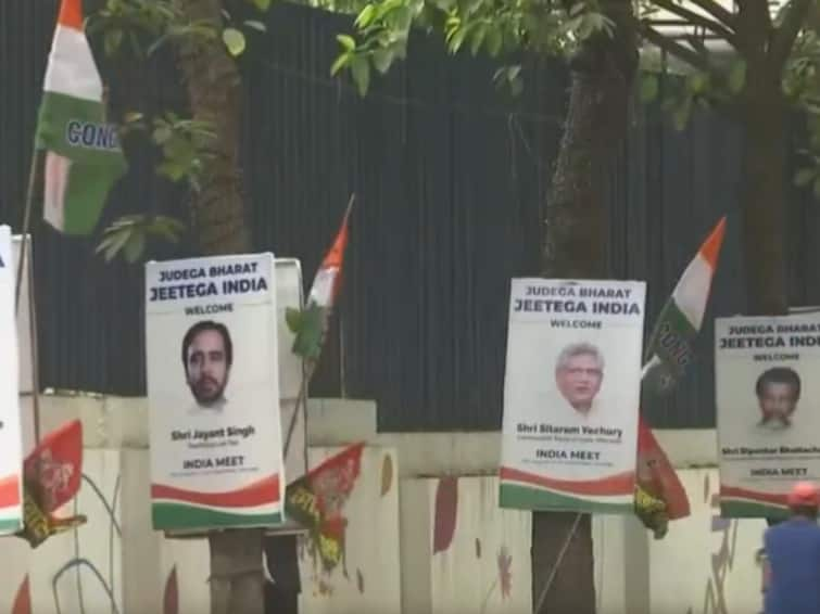 INDIA Bloc Leaders Mumbai Meeting Posters Hoardings Displayed Ahead Of 2-Day Huddle