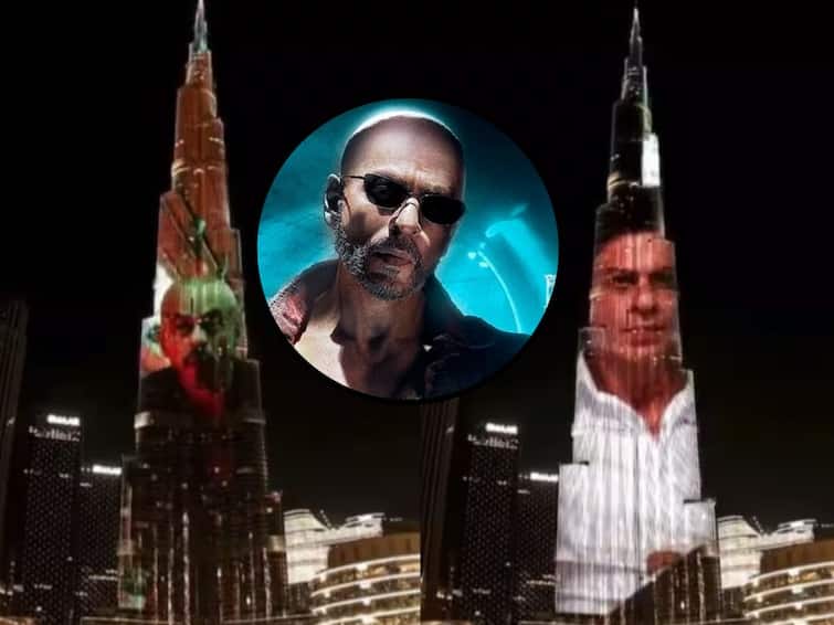 Jawan trailer lights up Burj Khalifa dubai Shah Rukh Khan reaction is unmissable bollywood entertainment movie Jawan Trailer : बुर्ज खलिफावर झळकला शाहरुख खानच्या 'जवान'चा ट्रेलर; चाहत्यांना आता सिनेमाची प्रतीक्षा