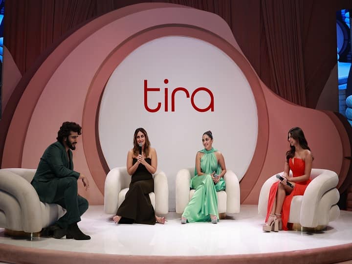 Tira Beauty Campaign: रिलायंस रिटेल के ब्यूटी ब्रांड टीरा के कैंपेन लॉन्च इवेंट में करीना कपूर खान, कियारा आडवाणी, सुहाना खान, अर्जुन कपूर, मसाबा गुप्ता जैसी हस्तियां शामिल हुईं.