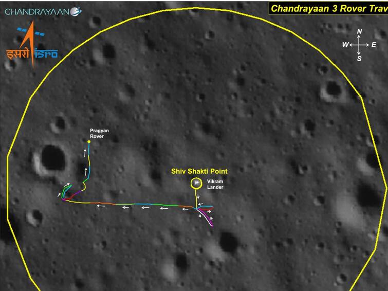 Chandrayaan-3 Updates Pragyan Rover Moves 100 Meters away from Lander Vikram చంద్రుడిపై సెంచరీ చేసిన ప్రజ్ఞాన్ రోవర్, 100 మీటర్లు ప్రయాణించినట్టు ఇస్రో ప్రకటన