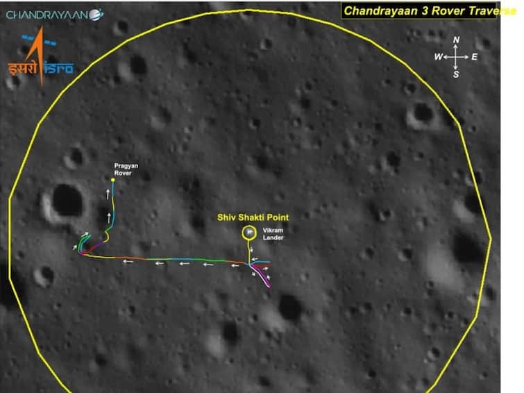 chandrayaan 3 over the Moon, Pragan Rover has traversed over 100 meters and continuing Chandrayaan 3: সেঞ্চুরি পার রোভারের, চন্দ্রপৃষ্ঠে ১০০ মিটার সফর করেছে 'প্রজ্ঞান', চালু রয়েছে যাত্রা