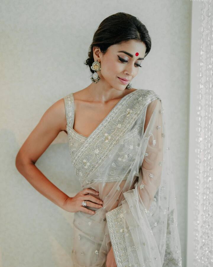 సౌత్ తో పాటు నార్త్ లో అవకాశాలు దక్కించుకుంటోంది. Photo Credit: Shriya Saran/instagram