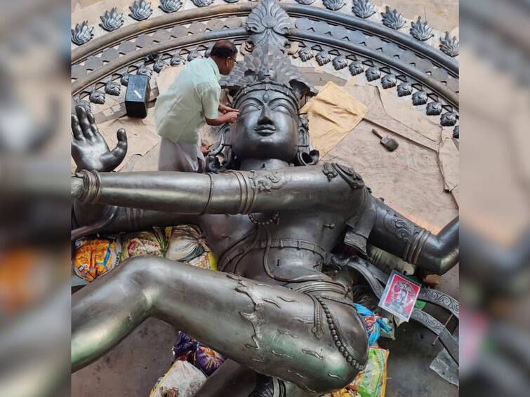 28 Foot Tall Nataraja Statue At G20 Summit Venue In Delhi G20 Summit: జీ20 సదస్సు ప్రాంగణంలో భారీ నటరాజ విగ్రహం, ఎన్ని కోట్ల రూపాయలో తెలుసా?