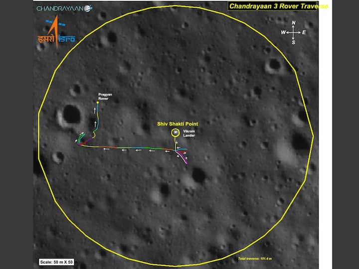 Chandrayaan-3: Pragyan Rover Traverses Over 100 Metres On The Moon Chandrayaan-3: Pragyan Rover Traverses Over 100 Metres On Lunar South Pole Region