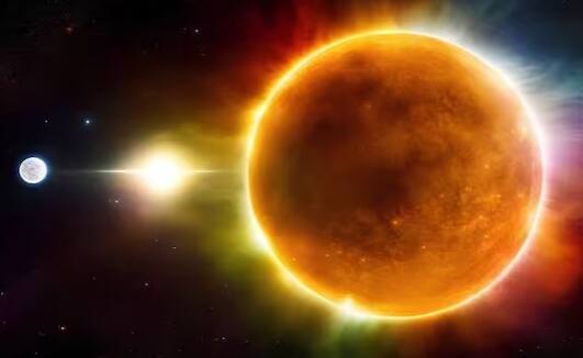 ਦਰਅਸਲ, ਧਰਤੀ ਉੱਤੇ ਵਾਯੂਮੰਡਲ ਅਤੇ ਸੂਰਜ ਦੀ ਰੌਸ਼ਨੀ ਵਾਯੂਮੰਡਲ ਦੀਆਂ ਕਈ ਪਰਤਾਂ ਵਿੱਚੋਂ ਲੰਘਦੀ ਹੈ। ਇਹੀ ਕਾਰਨ ਹੈ ਕਿ ਇਸ ਸਮੇਂ ਇਹ ਕਦੇ ਪੀਲਾ ਅਤੇ ਕਦੇ ਲਾਲ ਨਜ਼ਰ ਆਉਂਦਾ ਹੈ। ਪੁਲਾੜ ਵਿੱਚ ਵਾਯੂਮੰਡਲ ਨਹੀਂ ਹੈ, ਇਸ ਲਈ ਉੱਥੇ ਸੂਰਜ ਦਾ ਰੰਗ ਚਿੱਟਾ ਦਿਖਾਈ ਦਿੰਦਾ ਹੈ।