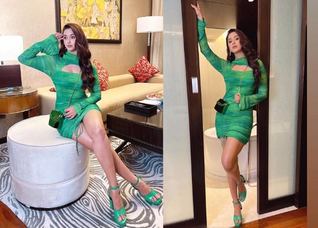 Esshanyas maheshwari: સાઉથ અભિનેત્રી ઈશાન્યા મહેશ્વરી તેના બોલ્ડ અંદાજ માટે જાણીતી છે. ફરી એક વખત ઈન્સ્ટાગ્રામ પર ખૂબ જ શાનદાર તસવીરો શેર કરી છે. બોડીકોન ડ્રેસમાં સાઉથ એક્ટ્રેસે ખૂબ જ શાનદાર તસવીરો શેર કરી છે.