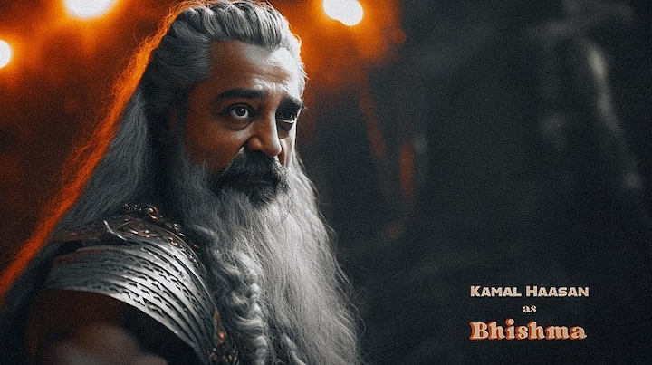 Kamal Haasan sporting a long mane and beard looks unrecognisable as Bhishma.