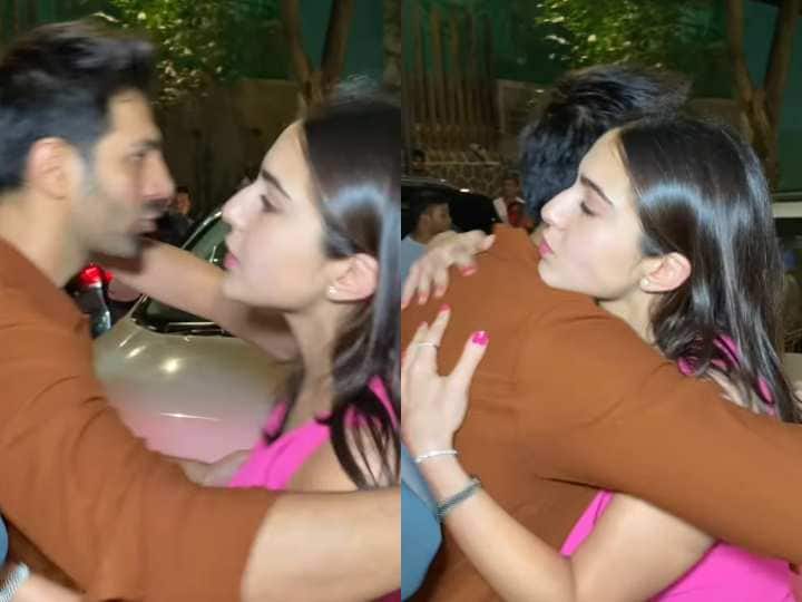 Gadar 2 success bash Kartik Aaryan hugged rumored ex Sara Ali Khan each other at Sunny Deol party 'गदर 2' की सक्सेस पार्टी में अपनी EX सारा अली खान को कार्तिक ने लगाया गले तो Viral हुआ वीडियो, फैंस बोले- 'कृति क्यों बीच में आ रही?'
