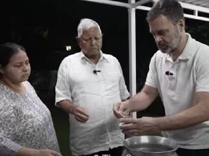 Rahul Gandhi cooks Champaran meat with Lalu Yadav, takes for Priyanka Viral video Rahul Gandhi: “இது கூட்டணி சமையல்..” லாலு பிரசாத் உடன் இணைந்து இறைச்சி சமைத்த ராகுல் காந்தி..!