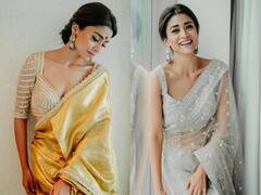 Shriya Saran Looks Ethereal In Gold And Silver Saree - SEE PICS