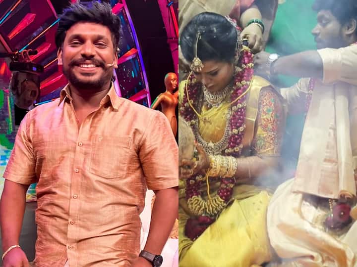 Nanjil Vijayan Marriage Photos : விஜய் டிவி புகழ் நாஞ்சில் விஜயனுக்கு திருமணம் நடைபெற்றுள்ள நிலையில் ரசிகர்கள் சமூக வலைத்தளங்களில் தங்கள் வாழ்த்துகளை தெரிவித்து வருகின்றனர்.