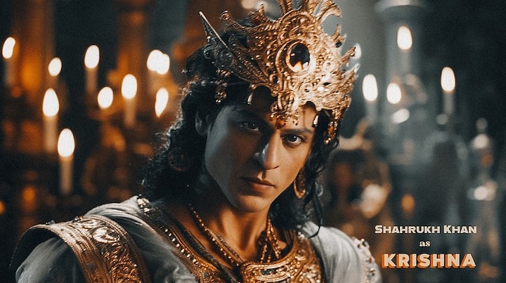 Last but not the least, 'Jawan' actor Shah Rukh Khan as Lord Krishna. (All Image: @withgokul/instagram.)