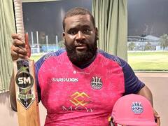 143 किलो वजन वाले खिलाड़ी का गरजा बल्ला, 12 छक्कों की मदद से 45 गेंद में ठोका शतक