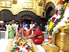 Shilpa Shetty : शिल्पा शेट्टी पती राज कुंद्रासह शिर्डीत साईदर्शनाला; 'सुखी' सिनेमाच्या यशासाठी साईबाबांकडे केली प्रार्थना