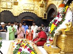 Shilpa Shetty : शिल्पा शेट्टी पती राज कुंद्रासह शिर्डीत साईदर्शनाला; 'सुखी' सिनेमाच्या यशासाठी साईबाबांकडे केली प्रार्थना