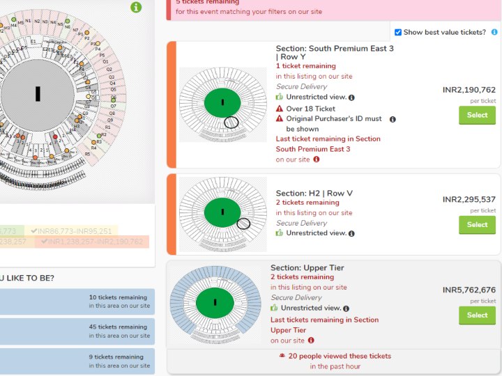 Ind vs Pak Tickets : विश्वचषकातील भारत-पाकिस्तान सामन्याचे तिकीट तब्बल 57 लाख रुपयांना