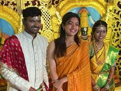 Rashmika Mandanna Reacts Awkwardly As Newlyweds Touch Her Feet At Wedding; Watch