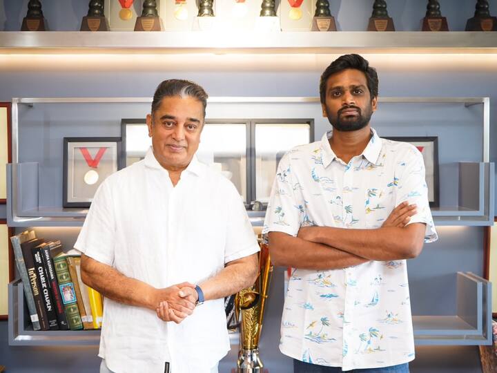 H.Vinoth with Kamal Haasan : ‘சமூக இருள் நீங்க திரை ஒளி பாய்ச்சும் தம்பி ஹெச்.வினோத் அவர்களுக்கு இனிய பிறந்தநாள் வாழ்த்துகள்.’ - கமல் ஹாசன்.