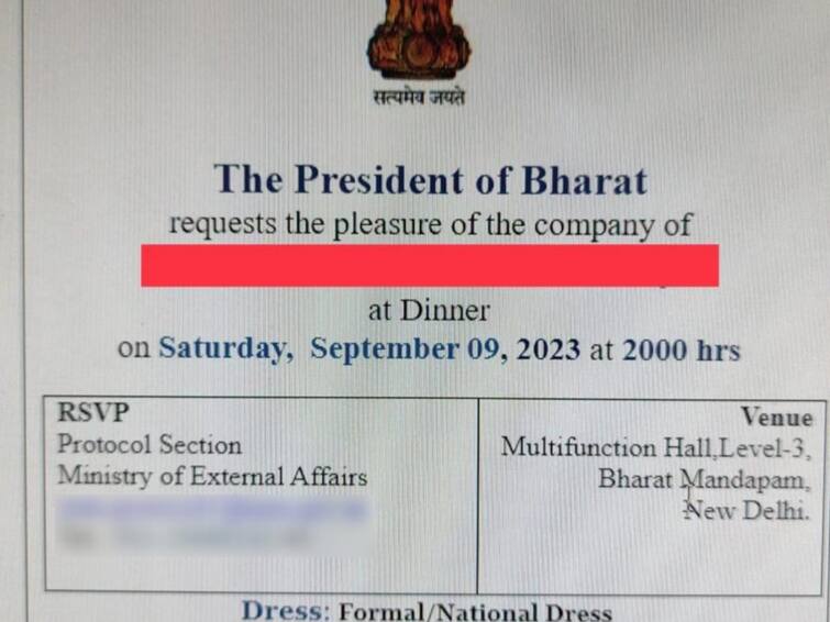 President of Bharat' Congress Claims 'India Removed' From G20 Invites INDIA Or Bharat: 'ఇండియా' ఇక 'భారత్‌' కానుందా?- ఆహ్వానాల్లో పేరు మార్పుతో ఒక్కసారిగా ఊహాగానాలు