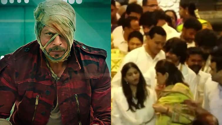 After Vaishno Devi, Shah Rukh Khan in Tirupati with Suhana, Nayanthara to seek blessings ahead of Jawan release Jawan: ‘জওয়ান’ মুক্তির আগে তিরুপতি দর্শনে শাহরুখ-নয়নতারা, দেখা মিলল সুহানারও