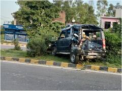 उन्नाव में डंपर ने पुलिस वाहन को मारी जोरदार टक्कर, हाईवे पर पेट्रोलिंग के दौरान हुआ हादसा