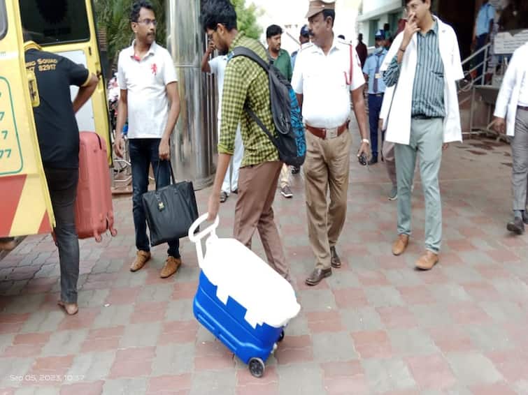 body organs of the person who suffered brain death in the accident were donated in Trichy TNN விபத்தில் மூளைச்சாவு அடைந்தவரின் உடல் உறுப்புகள் தானம் - திருச்சியில்  நெகிழ்ச்சி