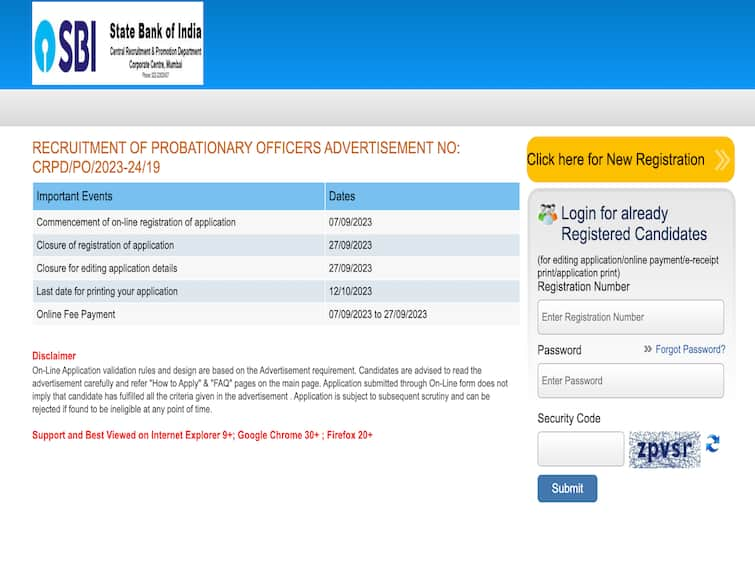 SBI PO 2023: Registrations Begin On sbi.co.in - Apply Now