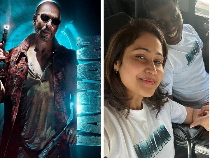 Jawan filmaker Atlee watched the first day first show of Jawan with his wife Priya Jawan के डायरेक्टर ने बीवी Krishna Priya के साथ देखा फिल्म का फर्स्ट शो, सेम टी-शर्ट में बेहद क्यूट दिखी ये जोड़ी